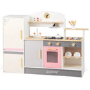 Kids Play Kitchen Set with Realistic Range Hood and Refrigerator by LJGDeals