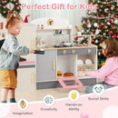 Kids Play Kitchen Set with Realistic Range Hood and Refrigerator by LJGDeals