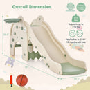 4-in-1 Toddler Slide Kids Play Slide with Cute Elephant Shape-Green by LJGDeals
