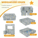 Kids Play Sofa with Ottoman and Removable & Machine Washable Cover-Gray by LJGDeals