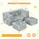 Kids Play Sofa with Ottoman and Removable & Machine Washable Cover-Gray by LJGDeals