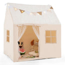 Kids Play Tent Large Playhouse with Glow in the Dark Stars and Mat-Beige by LJGDeals