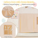 Kids Play Tent Large Playhouse with Glow in the Dark Stars and Mat-Beige by LJGDeals