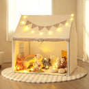 Kids Play Tent Large Playhouse with Padded Mat and 2 Breathable Windows-Beige by LJGDeals