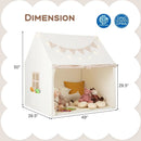 Kids Play Tent Large Playhouse with Padded Mat and 2 Breathable Windows-Beige by LJGDeals