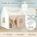 Kids Play Tent Large Playhouse with Padded Mat and 2 Breathable Windows-Beige by LJGDeals