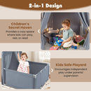Kids Play Tent with Playpen 2-in-1 Toddler Playhouse with Yard by LJGDeals