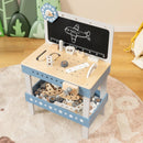 Kids Play Tool Workbench Set with 61 Pcs Tool and Parts Set-Blue by DirectDeals