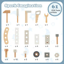 Kids Play Tool Workbench Set with 61 Pcs Tool and Parts Set-Blue by DirectDeals