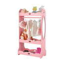 Kids Pretend Costume Closet with Mirror-Pink by LJGDeals