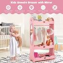 Kids Pretend Costume Closet with Mirror-Pink by LJGDeals