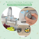Double Sided Kids Pretend Kitchen Playset with 2-Seat Cafe-Gray by LJGDeals