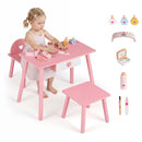 Kids Pretend Nail Salon Playset with Table and Stools