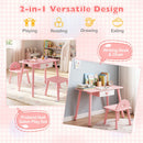 Kids Pretend Nail Salon Playset with Table and Stools