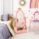 Kids Full Length Mirror with 360 Degree Rotatable Design and Shelf-Pink by LJGDeals