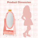 Kids Full Length Mirror with 360 Degree Rotatable Design and Shelf-Pink by LJGDeals