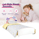 Kids Twin Size Upholstered Platform Wooden Bed with Rainbow Pattern by LJGDeals