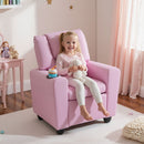 Kids Recliner Chair Push Back Toddler Reclining Armchair with Cup Holder