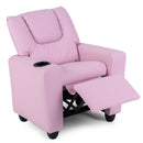 Kids Recliner Chair Push Back Toddler Reclining Armchair with Cup Holder