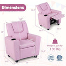 Kids Recliner Chair Push Back Toddler Reclining Armchair with Cup Holder by LJGDeals