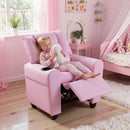 Kids Recliner Chair Push Back Toddler Reclining Armchair with Cup Holder