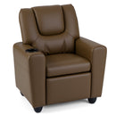 Kids Recliner Chair Push Back Toddler Reclining Armchair with Cup Holder
