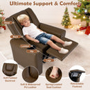 Kids Recliner Chair Push Back Toddler Reclining Armchair with Cup Holder
