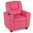 Kids Recliner Chair Push Back Toddler Reclining Armchair with Cup Holder