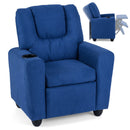 Kids Recliner Chair Push Back Toddler Reclining Armchair with Cup Holder