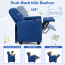 Kids Recliner Chair Push Back Toddler Reclining Armchair with Cup Holder