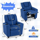 Kids Recliner Chair Push Back Toddler Reclining Armchair with Cup Holder