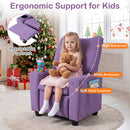 Kids Recliner Sofa with Adjustable Footrest and Cup Holder
