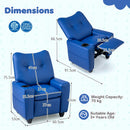 Kids Recliner Chair with Cup Holder and Adjustable Backrest