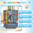 55 Inch Kids Recreational Trampoline Bouncing Jumping Mat with Enclosure Net by LJGDeals
