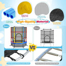 55 Inch Kids Recreational Trampoline Bouncing Jumping Mat with Enclosure Net by LJGDeals