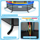 55 Inch Kids Recreational Trampoline Bouncing Jumping Mat with Enclosure Net
