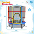 55 Inch Kids Recreational Trampoline Bouncing Jumping Mat with Enclosure Net by LJGDeals