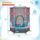 55 Inch Kids Recreational Trampoline Bouncing Jumping Mat with Enclosure Net by LJGDeals