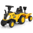 Kids Ride on Tractor Licensed Caterpillar with Detachable Trailer No Power-Yellow by LJGDeals