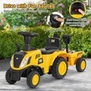 Kids Ride on Tractor Licensed Caterpillar with Detachable Trailer No Power-Yellow by LJGDeals
