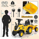 Kids Ride on Tractor Licensed Caterpillar with Detachable Trailer No Power-Yellow by LJGDeals