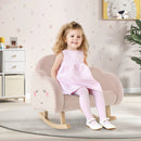 Upholstered Toddler Rocker with Solid Wood Legs and Non-slip Foot Pads-Pink by LJGDeals