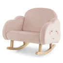 Upholstered Toddler Rocker with Solid Wood Legs and Non-slip Foot Pads-Pink by LJGDeals