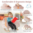 Upholstered Toddler Rocker with Solid Wood Legs and Non-slip Foot Pads-Pink by LJGDeals