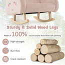 Upholstered Toddler Rocker with Solid Wood Legs and Non-slip Foot Pads-Pink by LJGDeals