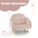 Upholstered Toddler Rocker with Solid Wood Legs and Non-slip Foot Pads-Pink by LJGDeals