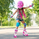Kids Roller Skates 4 Sizes Adjustable Quad Skates with Light-up Wheels and Safety Protection by LJGDeals