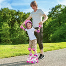 Kids Roller Skates 4 Sizes Adjustable Quad Skates with Light-up Wheels and Safety Protection by LJGDeals