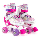 Kids Roller Skates 4 Sizes Adjustable Quad Skates with Light-up Wheels and Safety Protection by LJGDeals
