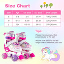 Kids Roller Skates 4 Sizes Adjustable Quad Skates with Light-up Wheels and Safety Protection by LJGDeals